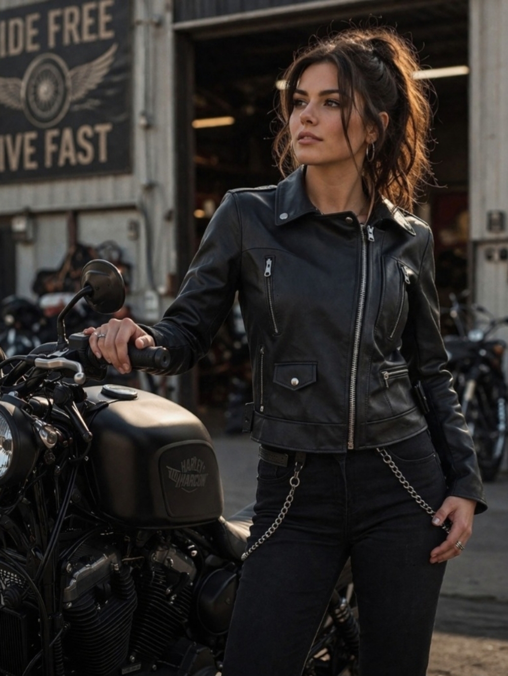 Love Tree Aluna Levi Boutique Black Faux Leather Moto Biker Jacket NWT Small